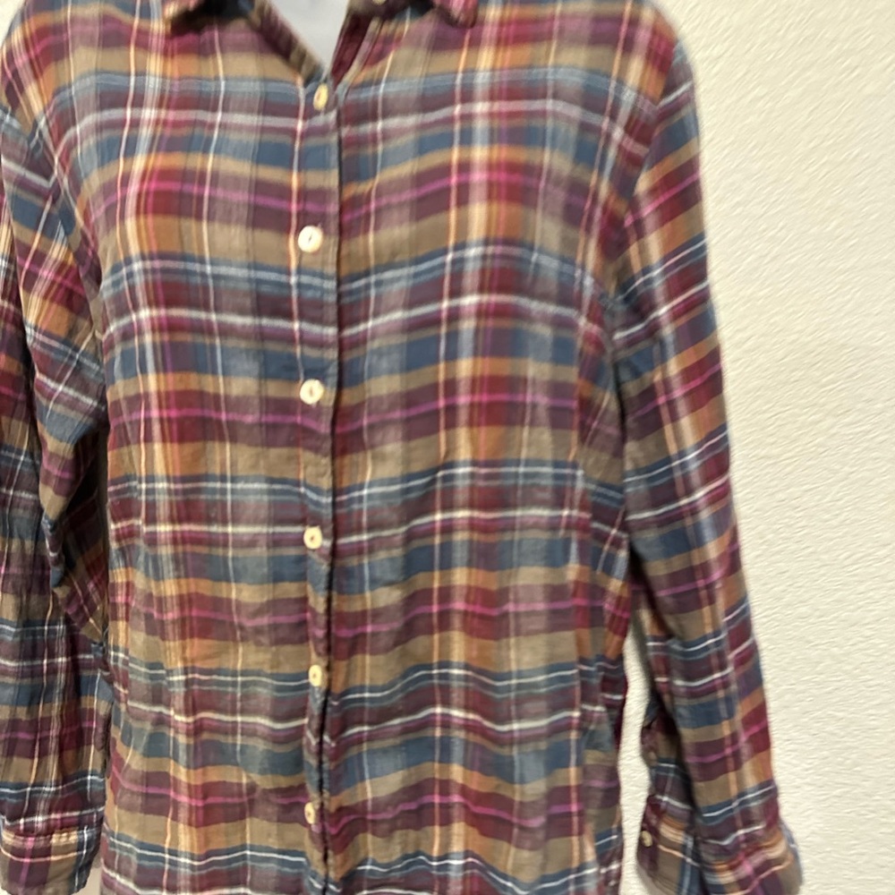 3j Workshop Johnny Was Button Down Plaid Top - image 4